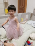 嫚熙（EMXEE）童裝桑蠶絲夏季吊帶連衣裙女童網(wǎng)紗公主裙 泡沫粉 90 cm 【1-2歲】 曬單實(shí)拍圖