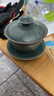韞舜蓋碗德化哥窯三才蓋碗冰裂泡茶碗單個(gè)泡茶功夫茶具家用陶瓷茶杯 哥窯蓋碗-天青 170ml 曬單實(shí)拍圖