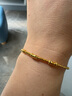 CRD克徠帝黃金方珠彈力珠手鐲記憶彈力足金手鐲串珠手鏈節日禮物 足金彈力手鐲 GZ00251 4.4g 曬單實(shí)拍圖