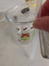 依生象寶嬰兒童玻璃牛奶杯 寶寶帶刻度吸管早餐杯耐熱帶手柄400ml小熊 曬單實(shí)拍圖