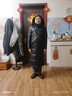 傳奇保羅（CHUANQIBAOLUO）新款過(guò)膝超長(cháng)款皮羽絨服男羊皮皮衣連帽皮風(fēng)衣加厚保暖男裝外套潮 黑色 L 曬單實(shí)拍圖