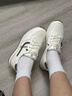 波爾諦奇（BOERDIQI）頭層牛皮春新款拼色軟底小白鞋舒適厚底休閑運動(dòng)女鞋 米咖 36 曬單實(shí)拍圖