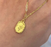 中國黃金（CHINA GOLD）黃金項鏈女士足金郁金香吊墜花型媽媽款婦女節生日禮物送女友老婆 （刻字/賀卡）郁金香吊墜【贈銀鏈】約1.8g 曬單實(shí)拍圖