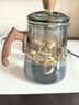 美斯尼 加厚玻璃煮茶壺煮茶器耐熱墨色玻璃泡茶壺木柄泡茶器功夫茶具 曬單實(shí)拍圖