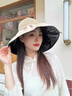 CHANEELR & KARITH防曬帽子女遮陽(yáng)帽太陽(yáng)帽防紫外線(xiàn)草帽黑膠漁夫帽遮陽(yáng)沙灘防曬新款 卡其色 均碼 曬單實(shí)拍圖