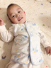 丸圖 ONETU兒童背心新生兒馬甲春款嬰兒衣服兩面穿保暖護肚上衣藍小象90 曬單實(shí)拍圖
