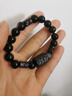 彩萊婭黑檀木轉運珠手串男復古小眾設計新款黑曜石手鏈男女首飾生日禮物 銀曜石黑檀木手串 18cm 曬單實(shí)拍圖