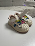 泰蘭尼斯春季女童鞋學(xué)步鞋男女寶寶防踢貝殼頭嬰兒機能鞋 白/彩22碼 曬單實(shí)拍圖