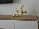 現代輕奢金色麋鹿擺件客廳酒柜玄關(guān)電視柜裝飾品擺件 樹(shù)脂電鍍金鹿一對 曬單實(shí)拍圖
