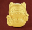 周六福3D硬金招財貓黃金轉運珠男女足金生日禮物A1610417 約0.82g 曬單實(shí)拍圖