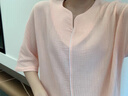 三槍女V領(lǐng)透氣雙層棉紗家居服全棉中袖長(cháng)褲睡衣女士親膚可外穿 曬單實(shí)拍圖