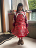 安茵兒（Aninkids）女童拜年服套裝女童冬季加絨加厚馬甲裙子套裝中大童兩件套 曬單實(shí)拍圖