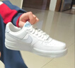 耐克（NIKE）官方空軍一號AIR FORCE 1女子運動(dòng)鞋膠底板鞋透氣HV2511 100白/足球灰/愛(ài)琴海風(fēng)暴藍 38.5 曬單實(shí)拍圖