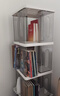 【京喜甄選】旋轉書(shū)架簡(jiǎn)易收納柜落地置物架360度客廳創(chuàng  )意展示柜 白透 5層【360°旋轉-結構穩固-四面取物】 曬單實(shí)拍圖