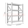 奈高貨架倉儲物器材倉庫房超強承重型展示置物鐵架子白色四層220KG/層 曬單實(shí)拍圖