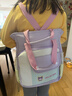小學(xué)生可雙肩美術(shù)包男女學(xué)習袋單肩斜挎包加厚補課包兒童補習書(shū)包 ZW-0808#淺紫色 曬單實(shí)拍圖