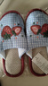 蘋(píng)果亞麻拖鞋女春秋四季居家室內棉麻透氣防滑靜音地板家用情侶男 草莓【包頭四季可穿】 38-39 曬單實(shí)拍圖