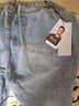 啄木鳥(niǎo)牛仔褲男春秋夏季潮流寬松直筒褲子男美式高街百搭闊腿男長(cháng)褲男褲 懷舊藍常規 L 建議110-130斤 曬單實(shí)拍圖