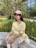 名創(chuàng  )優(yōu)品（MINISO）短袖t恤女2026新款初夏穿搭小個(gè)子打底衫寬松純棉黃色正肩上衣服 曬單實(shí)拍圖