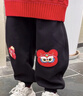 巴拉巴拉童裝兒童加絨長(cháng)褲男童女童紅色新年拜年服福氣保暖童褲 曬單實(shí)拍圖