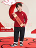 左西男童安哥拉毛衣冬季2025兒童愛(ài)心男童復古拜年服上衣 紅色 140 曬單實(shí)拍圖