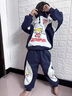 G.duck小黃鴨奧特曼衣服男童衛衣套裝春秋韓版兒童運動(dòng)服時(shí)尚兩件套潮童 藏青色 120 （建議身高110cm  6-7歲）cm 曬單實(shí)拍圖