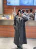 三彩【綿羊毛】2025冬季新款雙面呢大衣長(cháng)款雙排扣毛呢外套S 寂靜灰 M 160/84A 曬單實(shí)拍圖