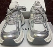 百麗情人節禮物云鯨時(shí)髦設計老爹鞋女26春新厚底鞋JD018AM6 銀色 36 曬單實(shí)拍圖