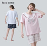 tutuanna 22SS家居服套裝 女JK風(fēng)棉條紋水果印花短袖短褲上下套 261719-淺粉色 均碼 上衣160/84A 褲子160/70A 曬單實(shí)拍圖