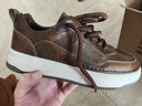 EaerGce品牌輕奢男鞋春季板鞋2026新款真皮厚底舒適鞋子男士休閑皮鞋百搭 紅棕 39 曬單實(shí)拍圖