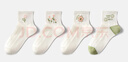 耐爾新款中筒襪子女春夏款棉襪子花朵英文外穿潮設計ins時(shí)尚樂(lè )福鞋襪 潮牌風(fēng) 曬單實(shí)拍圖