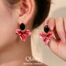 Qlady鳶尾花耳釘女氣質(zhì)高級感春夏紅色耳環(huán)女2026新款銀針耳飾生日禮物 曬單實(shí)拍圖