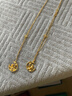 周六福明月花意黃金項鏈女足金999吊墜生日禮物計價(jià)A0613919 約4.21g 曬單實(shí)拍圖