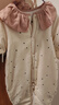 嬰兒連體衣冬裝女寶寶衣服公主洋氣A類(lèi)夾棉百天外出哈衣冬季抱衣 愛(ài)心花邊領(lǐng)【戴帽子】 90cm 曬單實(shí)拍圖