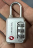蕉趣（BANANA TRIP）旅行TSA密碼鎖出國三鍵掛鎖柜子背包拉桿箱密碼鎖門(mén)鎖 銀色  曬單實(shí)拍圖
