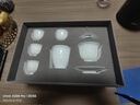 景德鎮陶瓷茶具套裝影青雕刻蓋碗茶杯茶具整套送禮男士高檔搬家禮品禮盒 【高溫影青】玉影山水茶具6頭 曬單實(shí)拍圖