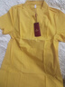 俞兆林純棉文藝V領(lǐng)襯衫連衣裙女2024夏新款寬松遮肉顯瘦休閑中長(cháng)裙 黃色 3XL 135-145 曬單實(shí)拍圖