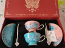 巢里 咖啡杯套裝輕奢骨瓷禮盒新婚情侶對杯早餐下午茶杯碟家居館粉藍 曬單實(shí)拍圖