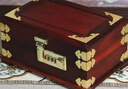 賞鑫悅木高檔紅酸枝珠寶首飾盒紅木化妝箱擺件紅木飾品收納盒帶鎖過(guò)節送禮 密碼鎖款大號雙層25*15*13cm 曬單實(shí)拍圖