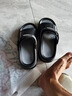 森馬拖鞋男夏季防滑防臭厚底耐磨踩屎感一字拖男士?jì)捎么蟠a沙灘涼拖鞋 黑灰 【基礎款】 40 （40-41同碼） 曬單實(shí)拍圖