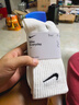 耐克(NIKE)襪子男子 速干透氣運動(dòng)襪 中筒襪三雙裝SX7676-100白M 曬單實(shí)拍圖