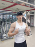 GOLOVEJOY高樂(lè )捷健身背心男士無(wú)袖運動(dòng)跑步訓練速干排汗透氣緊身顯肌肉白L 曬單實(shí)拍圖