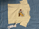 英氏（YEEHOO）【會(huì )員專(zhuān)享】男童女童t恤夏裝純棉開(kāi)肩 夏季中大童短袖T恤 米白YRTCJ2Q733A 90 cm 曬單實(shí)拍圖