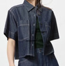 優(yōu)衣庫女裝牛仔箱型襯衫/半袖水洗產(chǎn)品襯衣26春夏新款483877 69 藏青色 M 曬單實(shí)拍圖