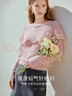 香影溫柔風(fēng)粉色針織衫女長(cháng)袖2026春季新款荷葉邊鏤空圓領(lǐng)套頭毛衣 銀牡丹色 S 155/80A/85-95斤 曬單實(shí)拍圖