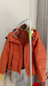 鴨鴨羽絨服女士短款2025年冬季新款復古格子拼接保暖厚防寒面包外套HS 日光橘色 S 曬單實(shí)拍圖