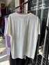 名郎（MELLEN）高端輕奢桑蠶絲男士短袖t恤夏季冰感半袖中年爸爸速干休閑上衣男 白色 【涼感蠶絲】 M 建議100-120斤 曬單實(shí)拍圖