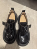 ZHR厚底單鞋女復古輕便魔術(shù)貼樂(lè )福鞋英倫通勤皮鞋配裙子JF172黑色39 曬單實(shí)拍圖