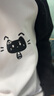 中大童秋冬季寬松拼接撞色連帽衛衣女童日系卡通印花帽衫上衣服潮 連帽黑拼白【薄款】 160 曬單實(shí)拍圖