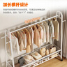 姍姍木藝衣架落地立式衣帽架臥室專(zhuān)用掛衣架宿舍客廳掛衣服架帶鞋架晾衣架 曬單實(shí)拍圖